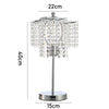 Crystal Table Desk Lamp Chrome Bedside Night Light Lampshade Home Light Fixture