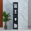 Wall Corner Shelf Bookcase Storage Cabinet Organizer Shelf Cabinet w/Doors Black
