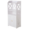 Waterproof PVC Wooden Bathroom Cabinet Shelf Cupboard Bedroom Storage Unit White