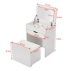 Dressing Table Stool Bedroom Vanity Makeup Desk w/Mirror&Drawe