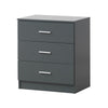 Rio Costa 3 Drawer Bedroom Cabinet Bedside Chest Of Drawers Dark Grey