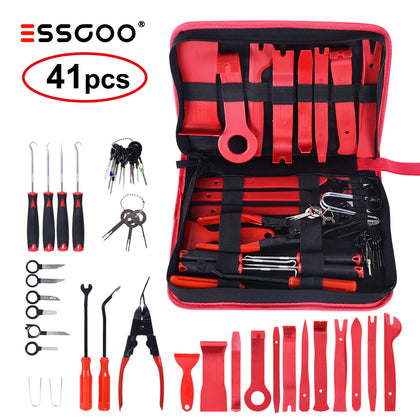 Car Door Trim Removal Molding Audio Panel Pry Dash Tool Kit & Clip Pliers 41pcs