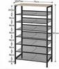 8 Tier Shoes Rack Shoe Storage Organizer Shelf Wooden Cabinet Greige Hallway