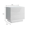 Bedside Table Cabinet With 2 High Gloss Drawers RGB LED Light Bedroom Nightstand