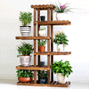 Reinforced 52" Tall 6 Tier Wood Plant Stand Corner Shelf Garden Court Indoor Dec