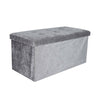 Bedroom 2 Seater Folding Storage Ottoman Seat Toy Storage Box Crushed Velvet UK