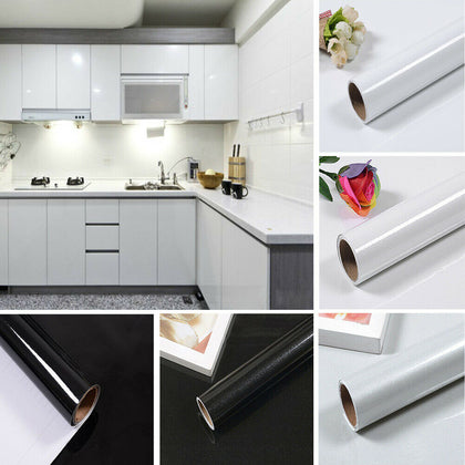 Kitchen Worktop Sticker Film Self Adhesive Vinyl Covering Roll Furniture Cabinet