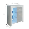 Moden Sideboard Cabinet Storage Cupboard High Gloss Door Glass Shelf LED Light