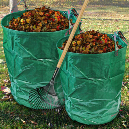 Heavy Duty Garden Waste Bag Reusable Waterproof Large Sack for Leaves Grass Bin
