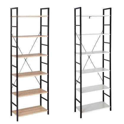 6Tier Ladder wood Shelf Storage Shelving Unit Bookcase Corner Rack Display Stand