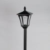 2.1m Solar Power Outdoor Black Security LED Lamp Post | Garden Path Driveway