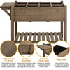 Raised Bed for Garden Wooden Outdoor Planter Box for Greenhouse with Grow Grids