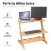 Extra Wide Standing Desk Converter Height-Adjustable Sit-stand Table Laptop Tray