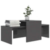 Coffee Table Set Chipboard Accent Side End Couch Table High Gloss Grey
