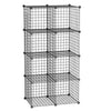6/8 Cube Wire Grid Storage Shelf Rack DIY Bookcase Display Cabinet Shelving Unit