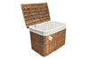 Woodluv Brown Wicker Wht Linning Linen Laundry Basket /Bin Storage Trunk Hamper