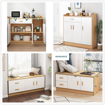 Modern Storage Cabinet Sideboard Wooden Cupboard with Drawers Shelves Doors UK
