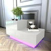 Nightstand Bedside Table Cabinet Chest High Gloss Front 2 Drawers RGB LED Light