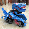 Electric Transforming Dinosaur LED Car T-Rex Toys With Light Sound Kids Home Toy