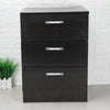 Modern Retro3 Drawers Bedside Table Nightstand Cabinet Bedroom StorageHome Black