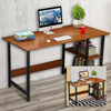 Home Office Computer PC Desk Writing Table 100cm Workstation Wood Bookshelf.