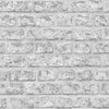 GREY CHARCOAL WHITE SILVER BRICK WALL WALLPAPER - RUSTIC MOROCCAN METALLIC STONE