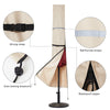 Mondeer 2.7M/3M Garden Parasol Tilt Sun Shade Umbrella 32 LED Light Hand Crank