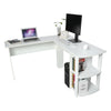 Wooden Corner Computer Desk Home Office L-Shaped Study Gaming Table With Shelves
