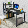 Corner Computer Desk H-shaped PC Laptop Table Home Office Workstation +4 Shelves