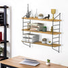 Industrial 3-Tier Shelving Wall Mounted Rustic Hanging Floating Wood Book Shelf