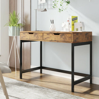 Dressing Table Make Up Desk /Writing Table with 2 Drawers Storage Industrial