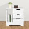 Wood Chest of 3 Drawers Bedside Table Cabinet Nightstand Storage Furniture White