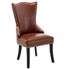 Red Faux Leather Kitchen Dining Chair Knocker High Back Accent Seat Luxury Home