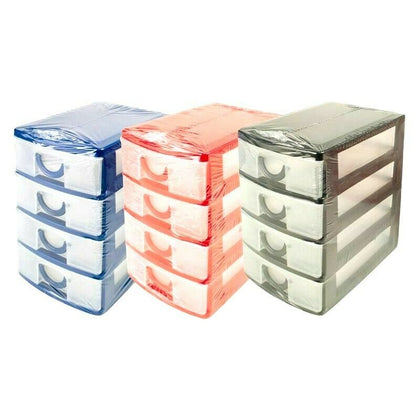 Small Plastic Drawers Storage Draw Tower Table Mini Desktop Office Home School
