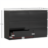 Modern Black 6 Drawer Chest of Drawers Wardrobe Bedside Cabinet Sideboard Wide