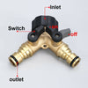 3/4'' 2-Way Double Garden Brass Tap Water Hose Pipe Splitter Adapter Connector
