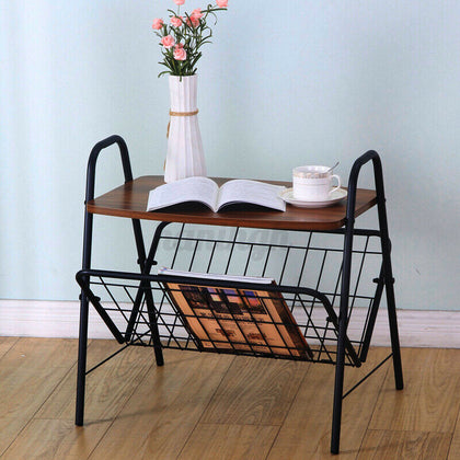 2Tier Coffee Tea Table Shelf Sofa Side End Console Tray Storage Rack Living Room