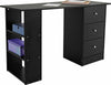 Home Malibu 3 Drawer Office Desk - Black