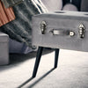Beautify Silver Storage Stool Trunk Pouffe Footstool Ottoman Bedroom Chest Seat