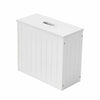 Wooden White Crisp Finish Small Toilet Cleaning Product Storage Tidy Box Unit