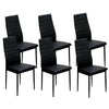 2-6PCS Faux Leather Dining Room Chair Modern High Back Metal Legs Table Chairs