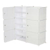 12 Cubes Interlocking DIY Shoe Bookcase Organizer Rack Stand Storage Cabinet