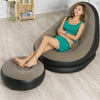 Inflatable Deluxe Lounge Lounger Chair With Ottoman Foot stool Seat Relax Couch