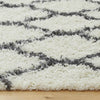 Cream White Deep Boho Moroccan Trellis Shaggy Rug Non Shed Living Room Rugs