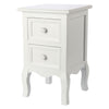 1 Pair White Bedside Tables Unit Nightstand Cabinet with Drawers Bedroom Storage
