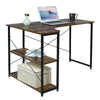 PC Computer Desk Writing Study Table Office Home Workstation Dark Wooden Metal