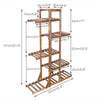 XL Carbonized Wood Plant Stand 6 Tier Vertical Shelf Flower Display Rack Holder