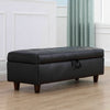 Ottoman Storage Bench Stool Bed-end Hallway Blanket Box PU Leather Wood 2 Colors