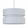 White Easy Fit Pendant Light Shade 2 Tier Design Fabric Drum Ceiling Light Shade