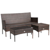 3 Seater Rattan Garden Corner Sofa Set Patio Dining Furniture Set W/ Sofa Chair